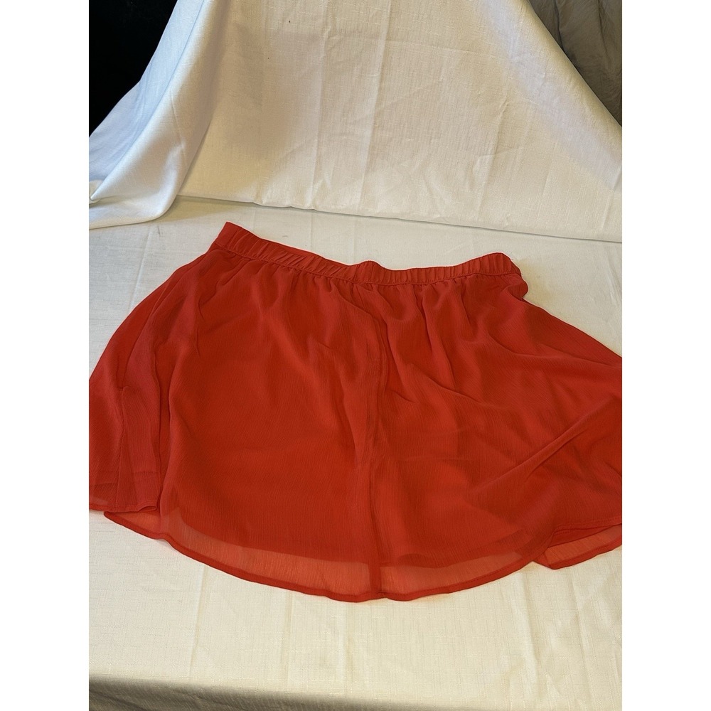 Old Navy Red Flare Skirt Pleated. Lined. Size Medium.  Summer Spring Casual.‎ - Picture 4 of 6